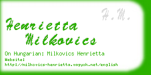 henrietta milkovics business card